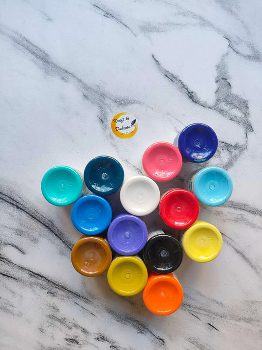 Kraft ki Dukaan 16-color opaque pigment for resin art in small containers for vibrant creations