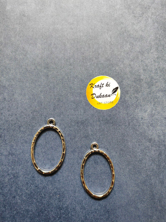 Designer oval bezel pendant set, silver oval bezels with hanging loops (2 shown)