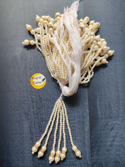 Latkan set of 12 A16 pearl beaded tassel with multiple hanging strands