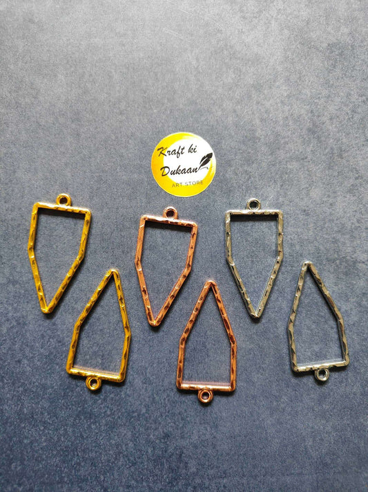 Pentagon bezel pendants (5PC) in gold, rose gold, and silver—bezel frames