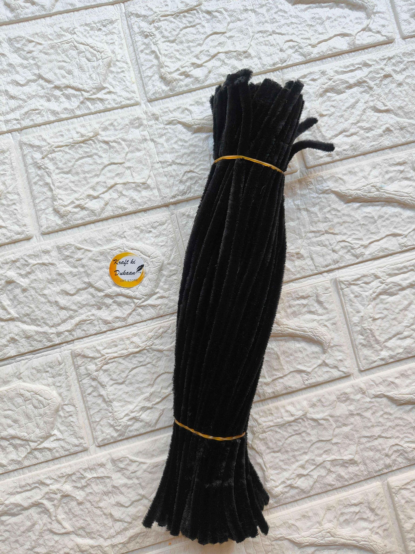 Kraft ki Dukaan Black Plain Pipe Cleaners, 12 inches, ideal for arts and crafts projects