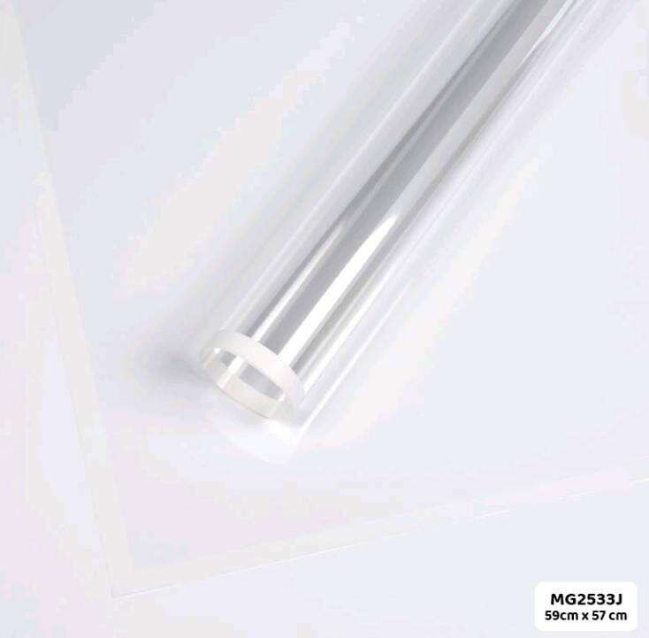 Wrapping paper plastic (59x57 cm), Design D3 with clear plastic wrap look