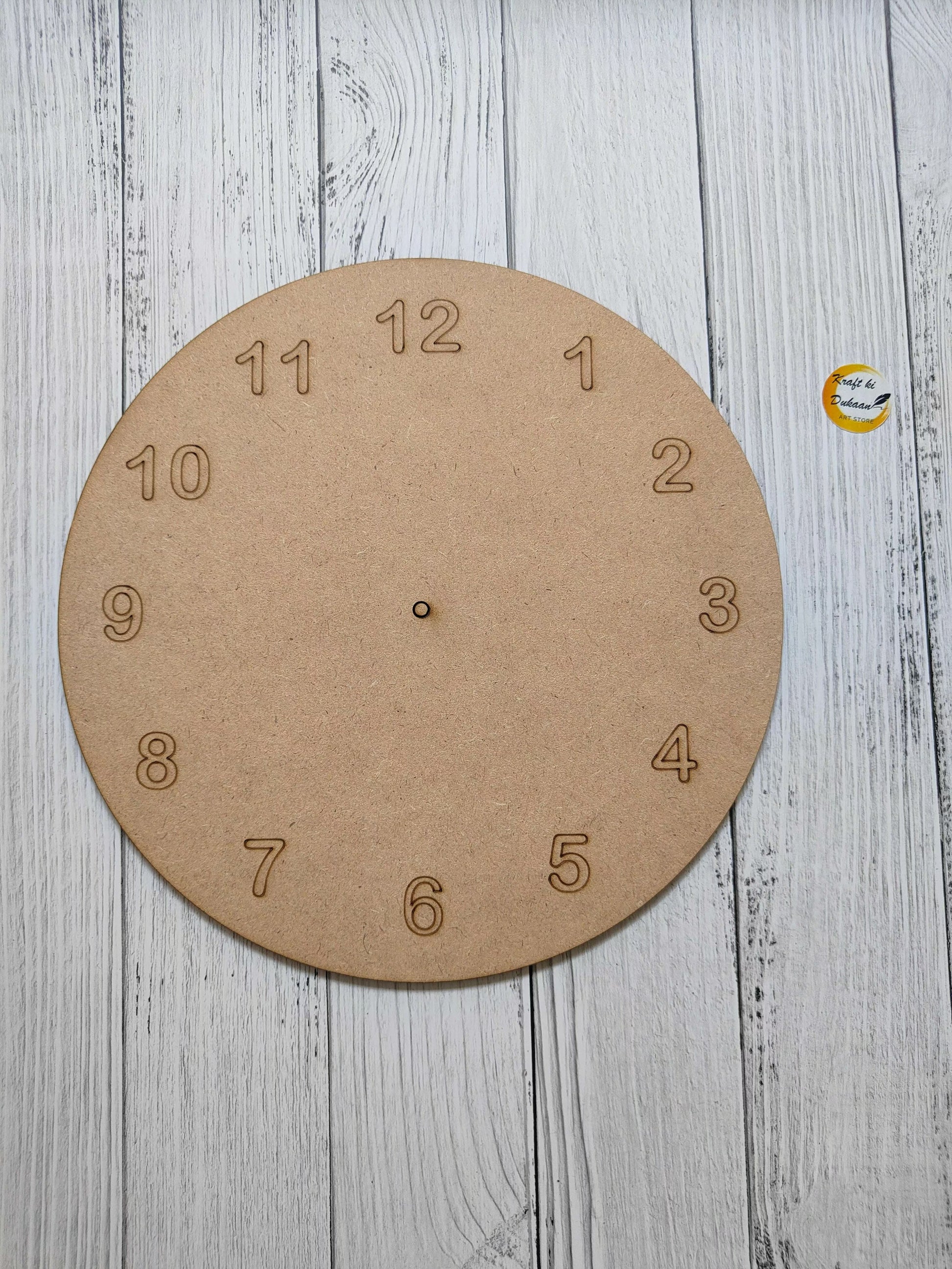 10" pre-marked MDF A19 circle with numbers 1–12 and center hole