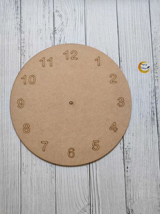 10" pre-marked MDF A19 circle with numbers 1–12 and center hole