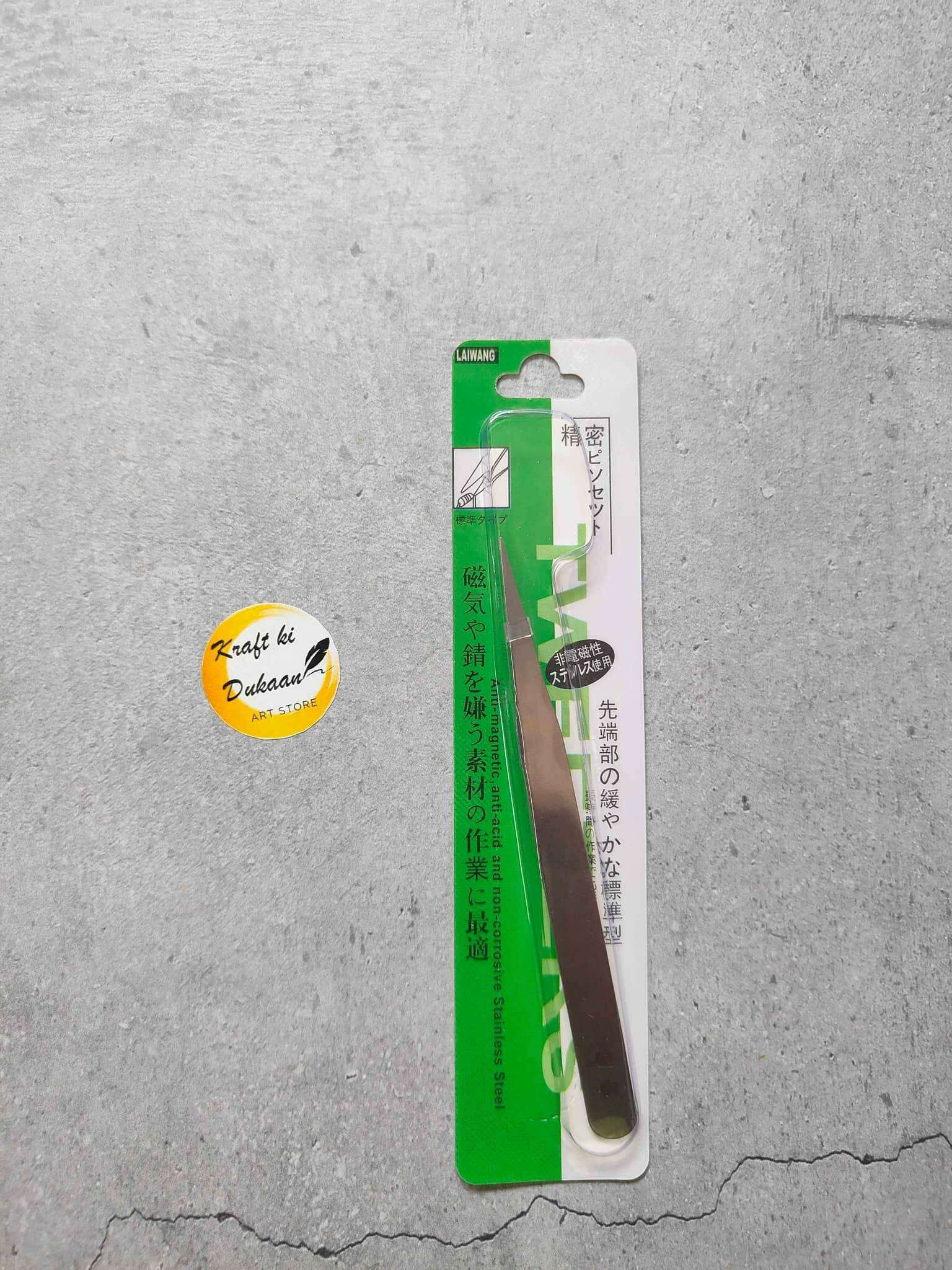 Tweezer A11 precision tweezers in blister pack, angled metal tips