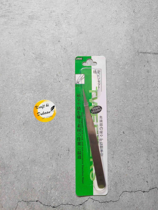 Tweezer A11 precision tweezers in blister pack, angled metal tips