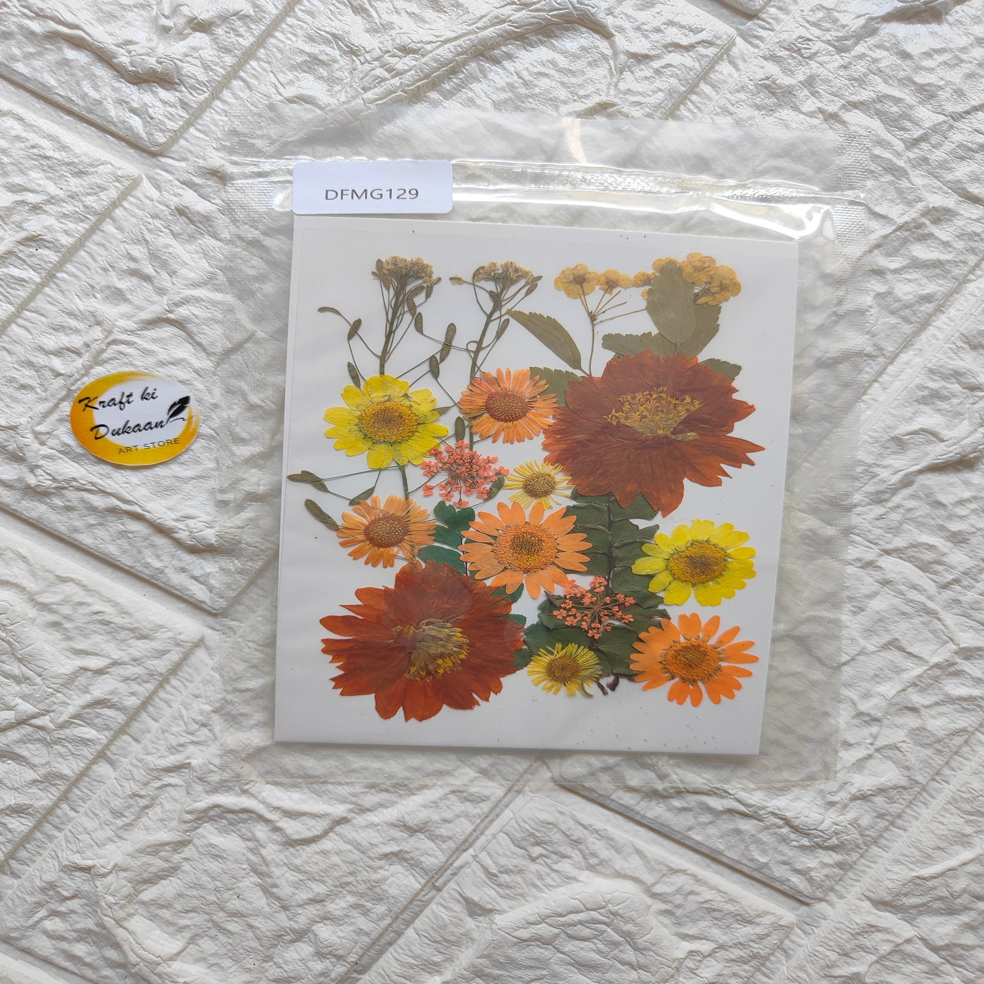 Pressed flower sheet mix for resin art featuring vibrant flowers in assorted colors
