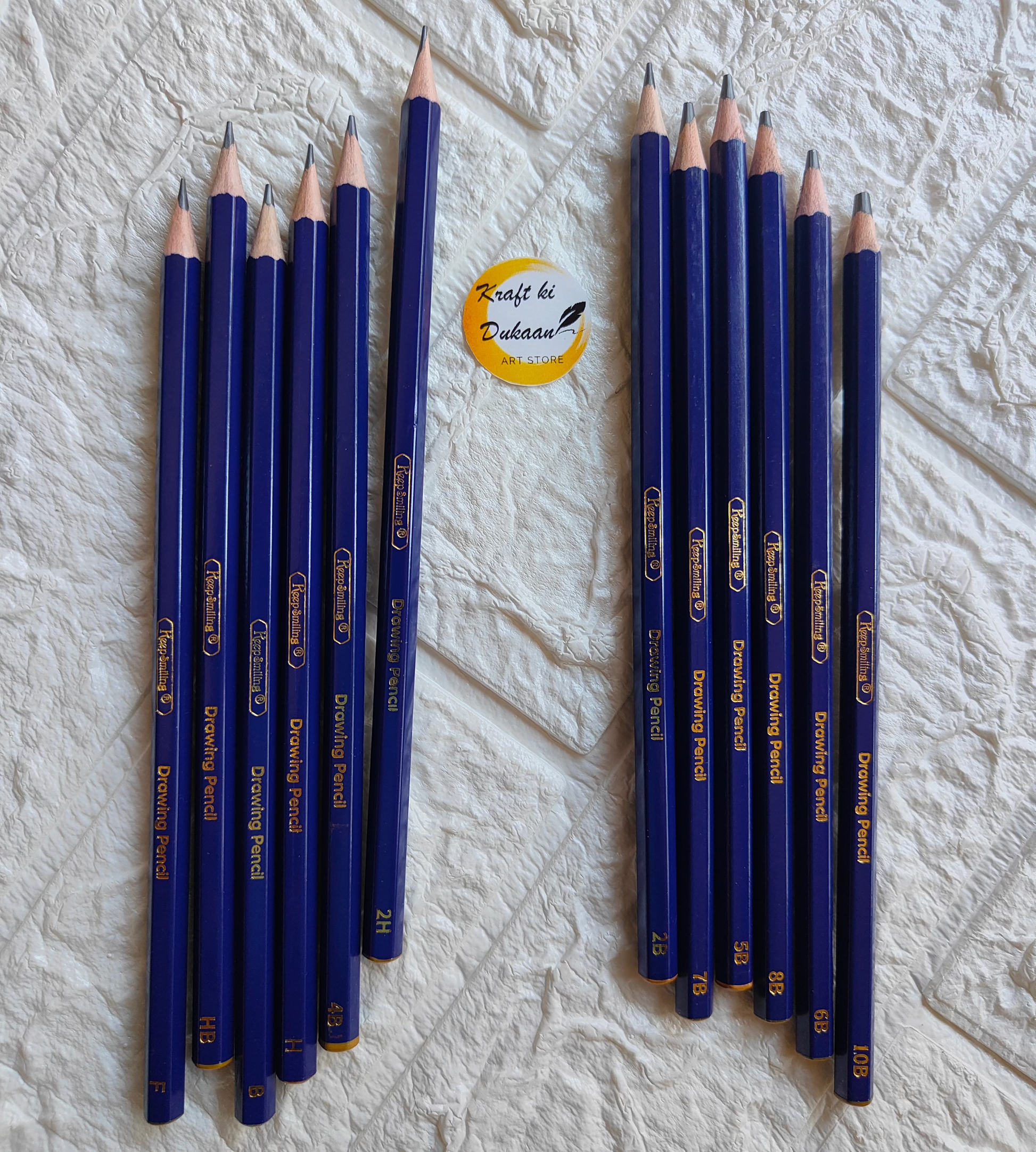 Set of Kraft ki Dukaan professional art pencils for sketching in various shades and hardness levels