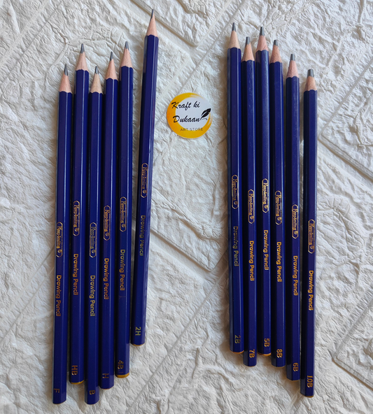 Set of Kraft ki Dukaan professional art pencils for sketching in various shades and hardness levels