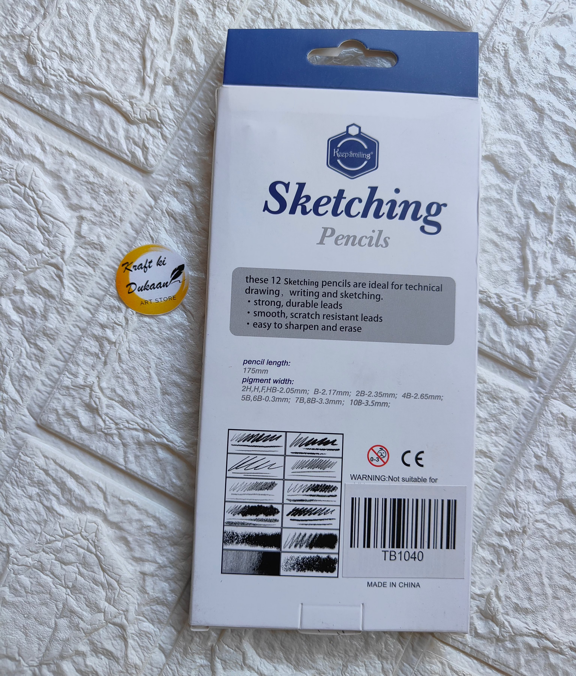 12 Kraft ki Dukaan sketching pencils, strong and durable, ideal professional art pencils for sketching