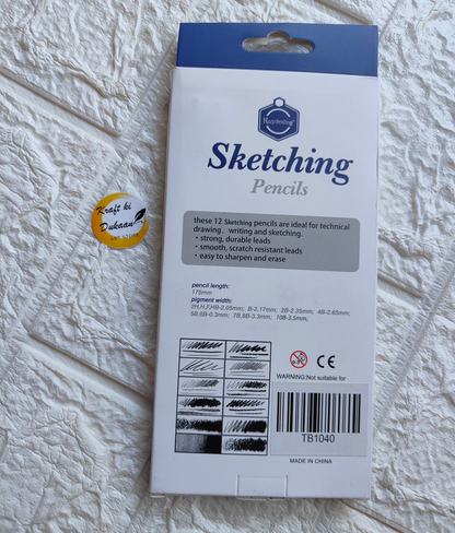 12 Kraft ki Dukaan sketching pencils, strong and durable, ideal professional art pencils for sketching