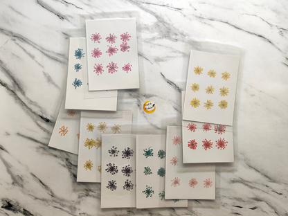 Queen breath dried flowers craft supplies assortment with vibrant colors on cardstock cards