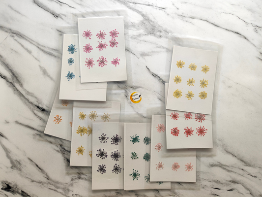 Queen breath dried flowers craft supplies assortment with vibrant colors on cardstock cards