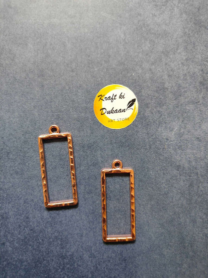 Rectangle bezel pendant, rose gold-tone frame with loop top (set of 5)