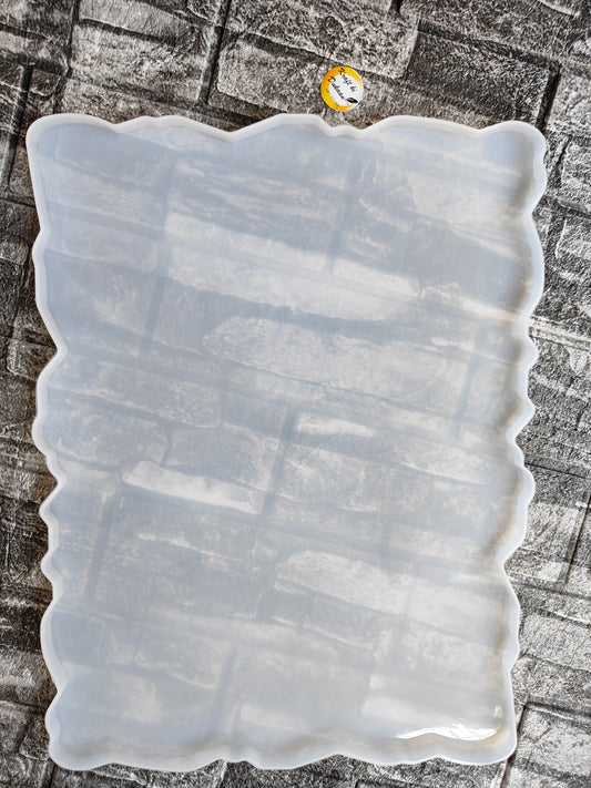12x16 tray mold for resin with a textured edge design for creative crafting projects