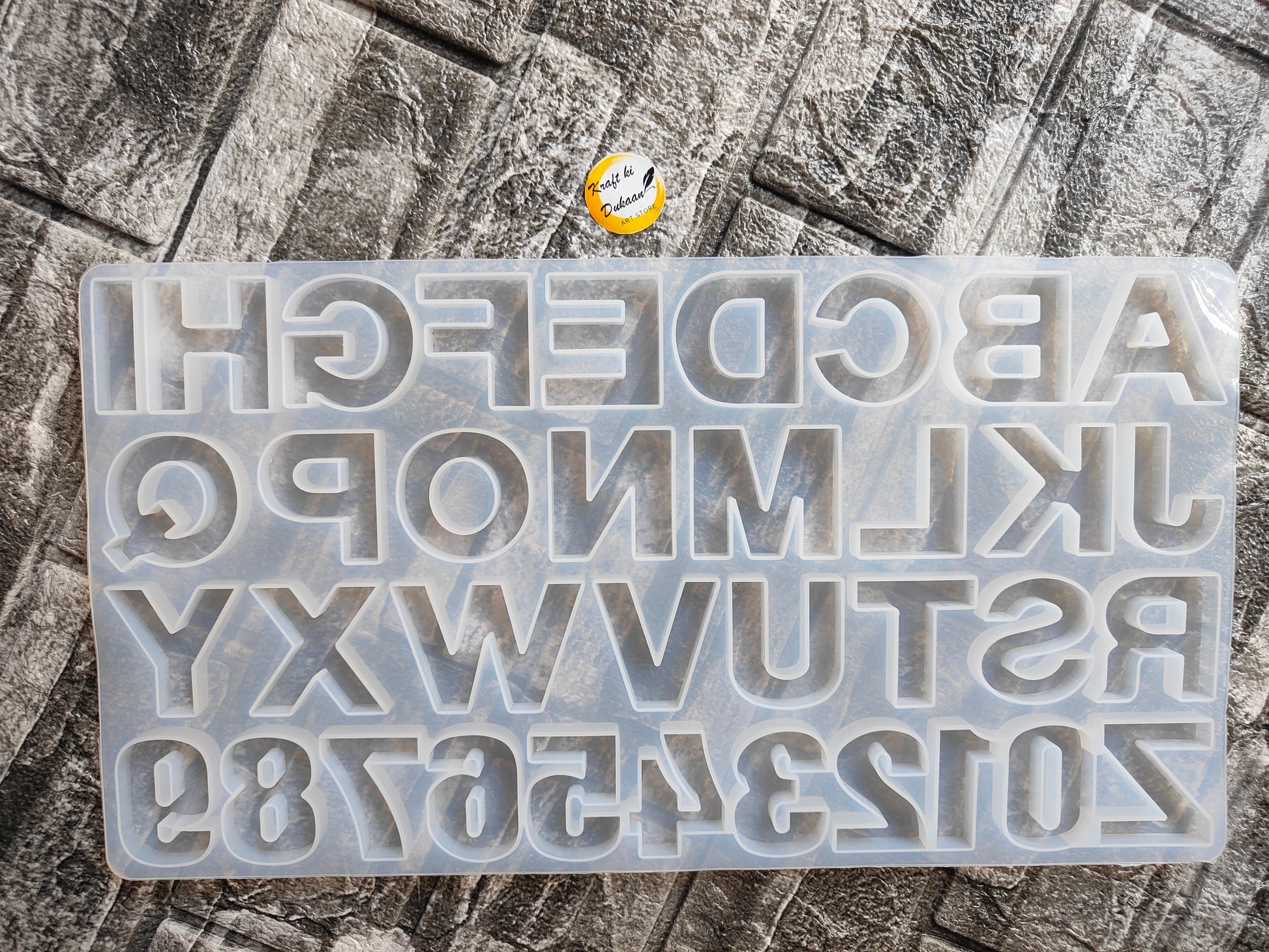 Kraft ki Dukaan transparent resin alphabet mold with letters and numbers for crafting