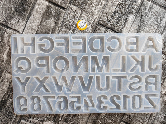 Kraft ki Dukaan transparent resin alphabet mold with letters and numbers for crafting