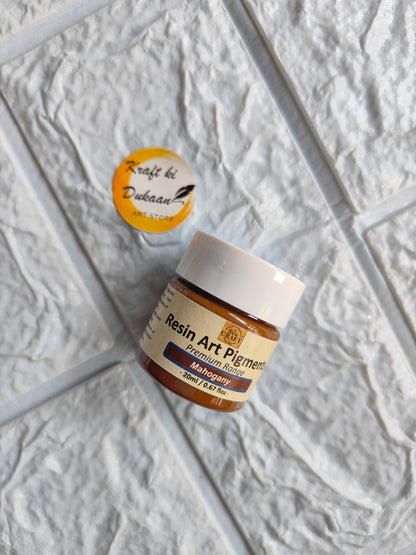 Kraft ki Dukaan Opaque Pigment for Resin Art in Brown Jar with Label on Textured Background