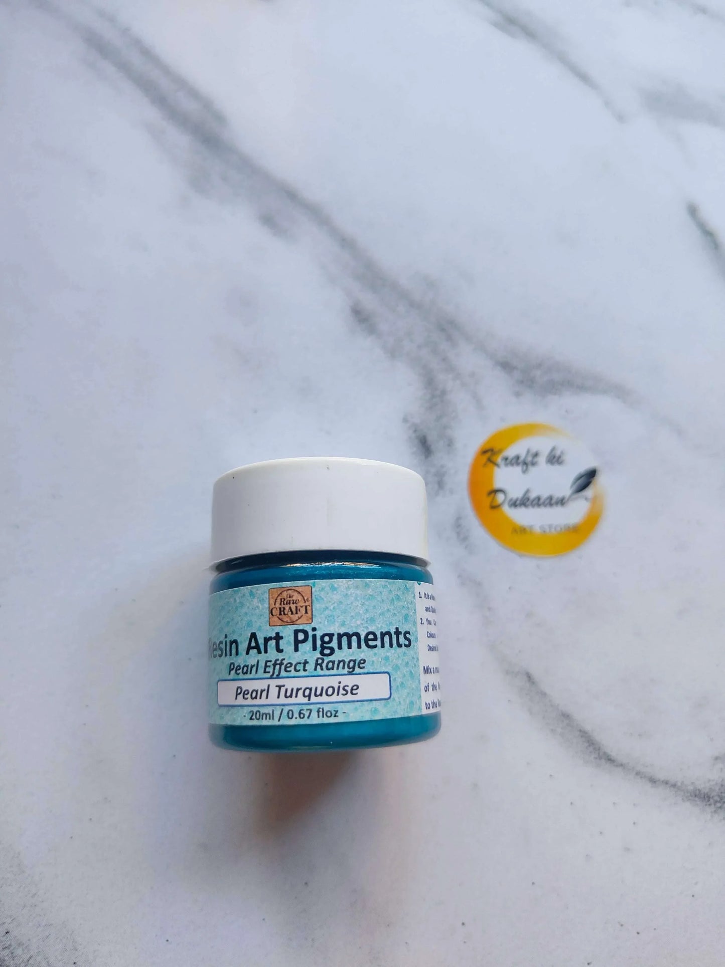 Kraft ki Dukaan Pearl Opaque Pigment 20ml in turquoise for resin art and crafting projects