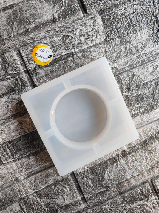 Ashtray mould: white square mold with round ashtray cavity