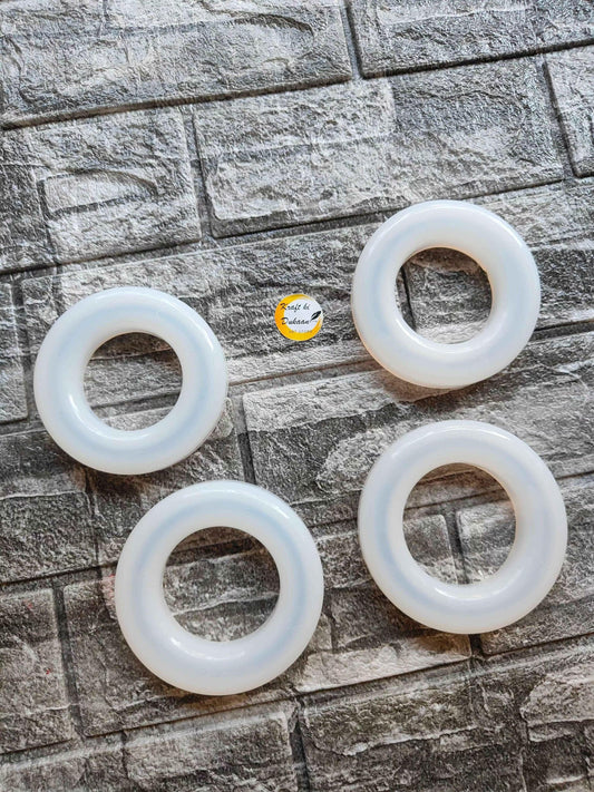 Round bangle set: four light-blue 15mm rings