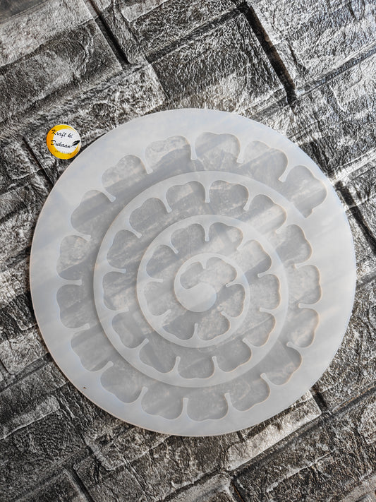 10 inch resin flower mould with intricate floral design for crafting and decoration projects