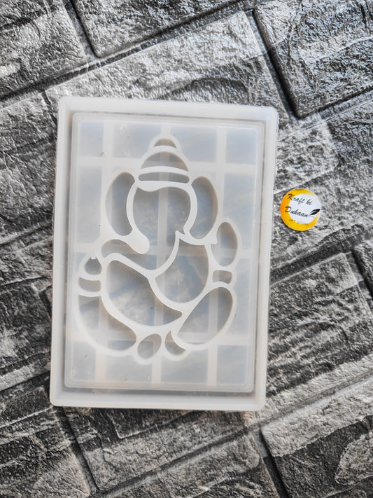 Silicone resin Ganesh mould for crafting intricate Ganesh designs in resin art