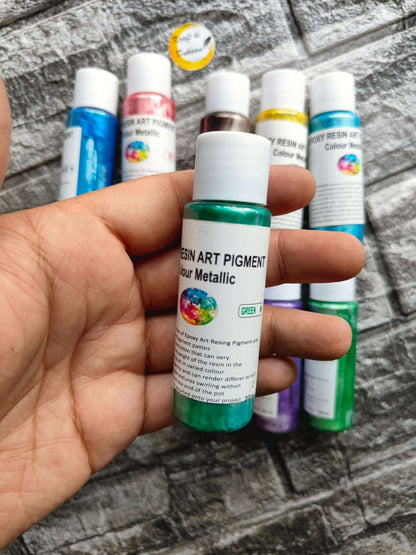 resin-metallic-pigment-set-dark-green-colour-pigment-bottle