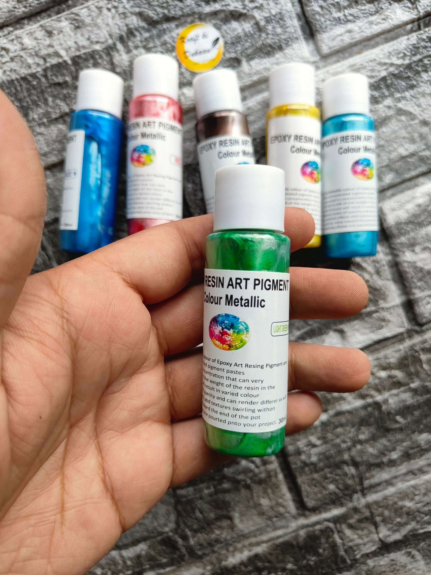 resin-metallic-pigment-set-green-colour-pigment-bottle