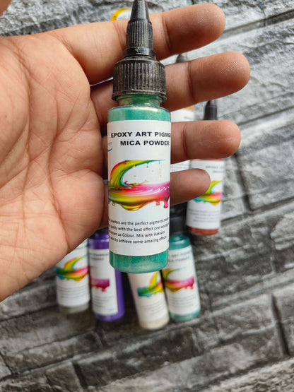 resin-mica-powder-set-light-teal-art-pigment-bottle