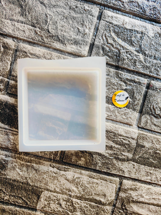 Clear 4 inch square resin mould for casting decorative shapes and crafts