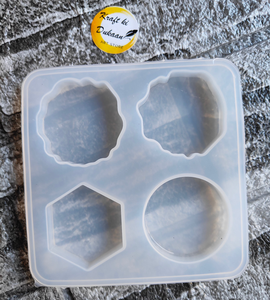 Kraft ki Dukaan transparent resin pop socket mold with four different shapes for crafting