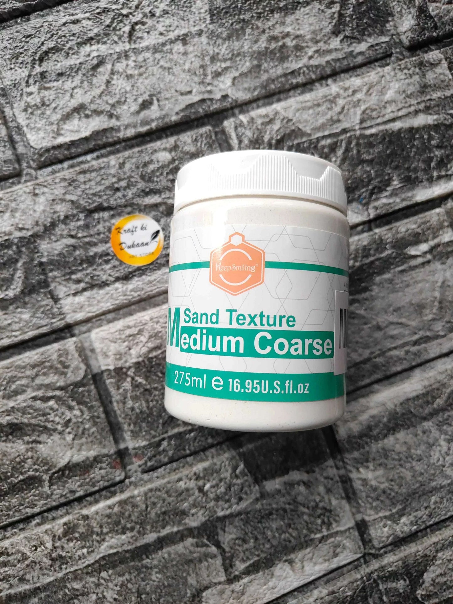 Sand Texture Medium Coarse 275ML jar with ridged white cap and front label