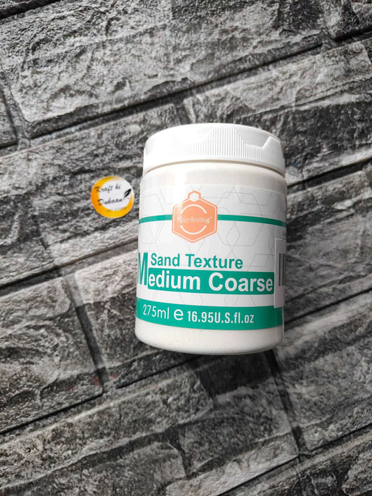 Sand Texture Medium Coarse 275ML jar with ridged white cap and front label
