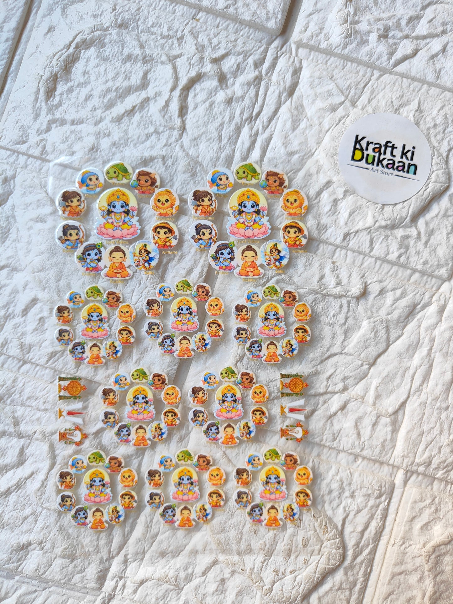 UV DTF peel-off sticker sheet J354 with cartoon character face stickers