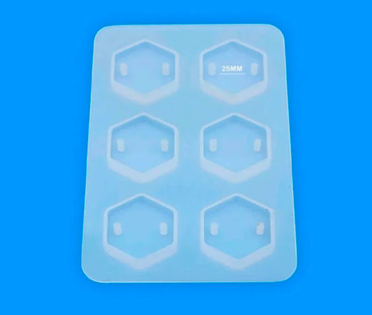 6-cavity hexagon rakhi mould with six raised hexagon cavities