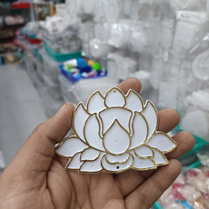 Acrylic lotus tealight base, white