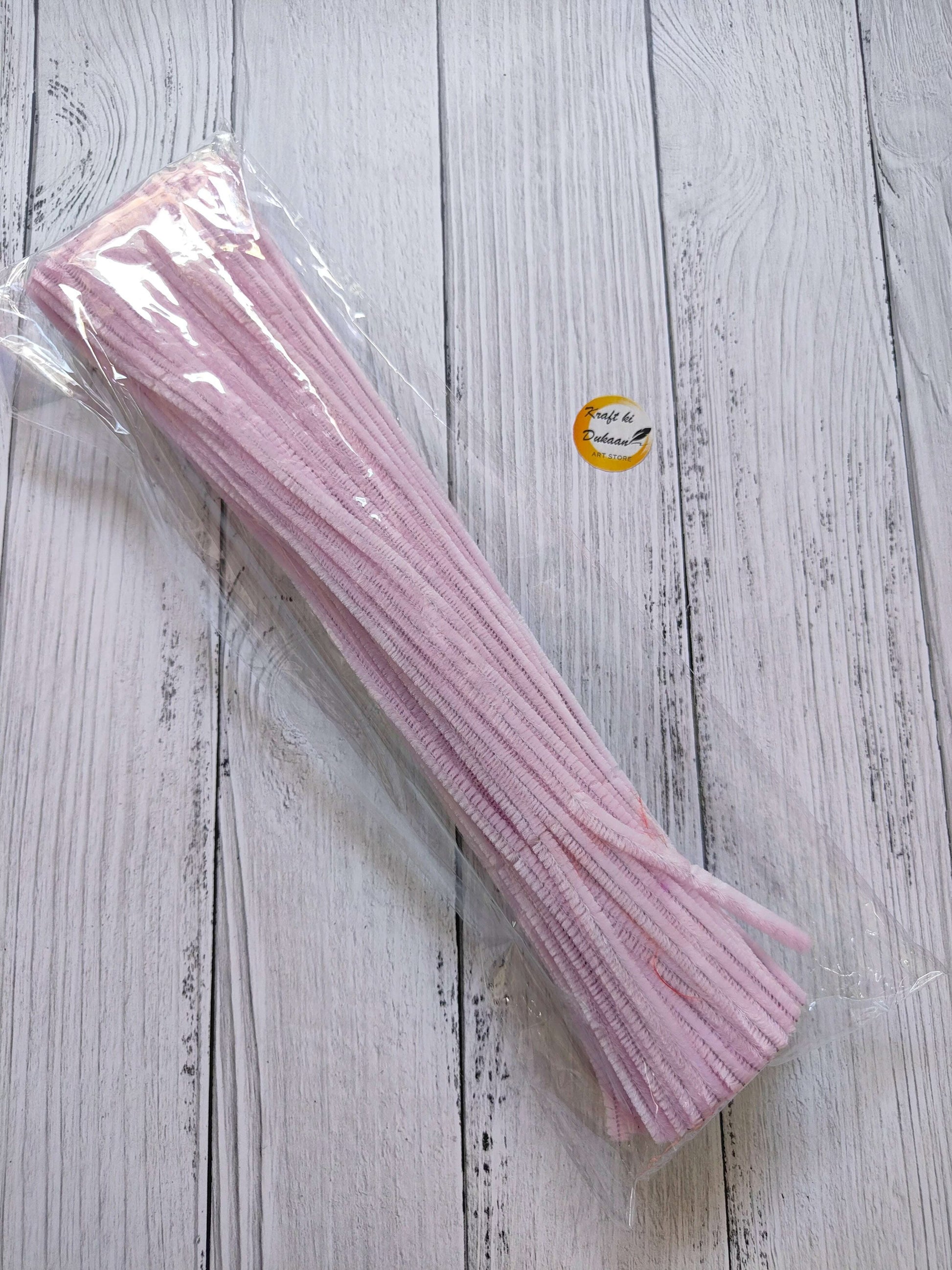 Pipe cleaner plain pack of 100, pastel pink