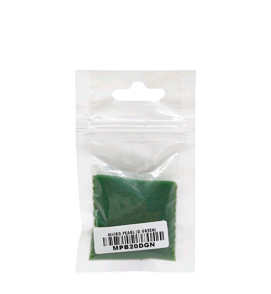 Dark green micro pearl beads in clear resealable bag, 20 g