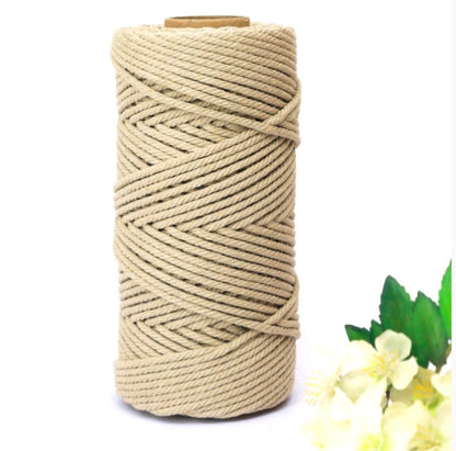 Macrame cotton thread spool, beige 3mm, 100m
