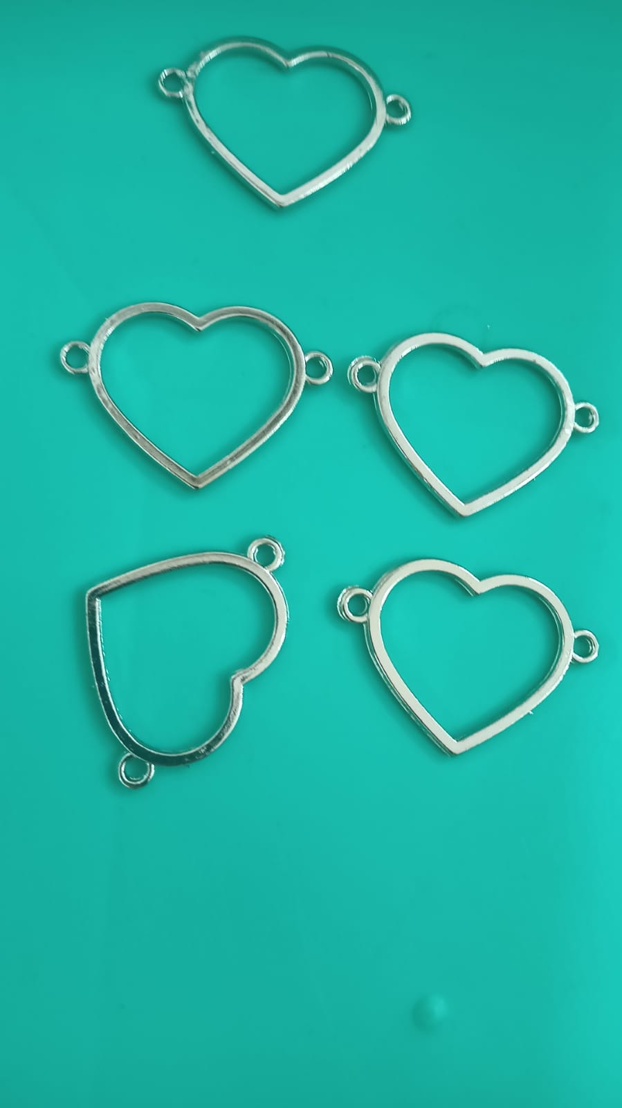 Heart Plain Bracelet Bezel 10pc set