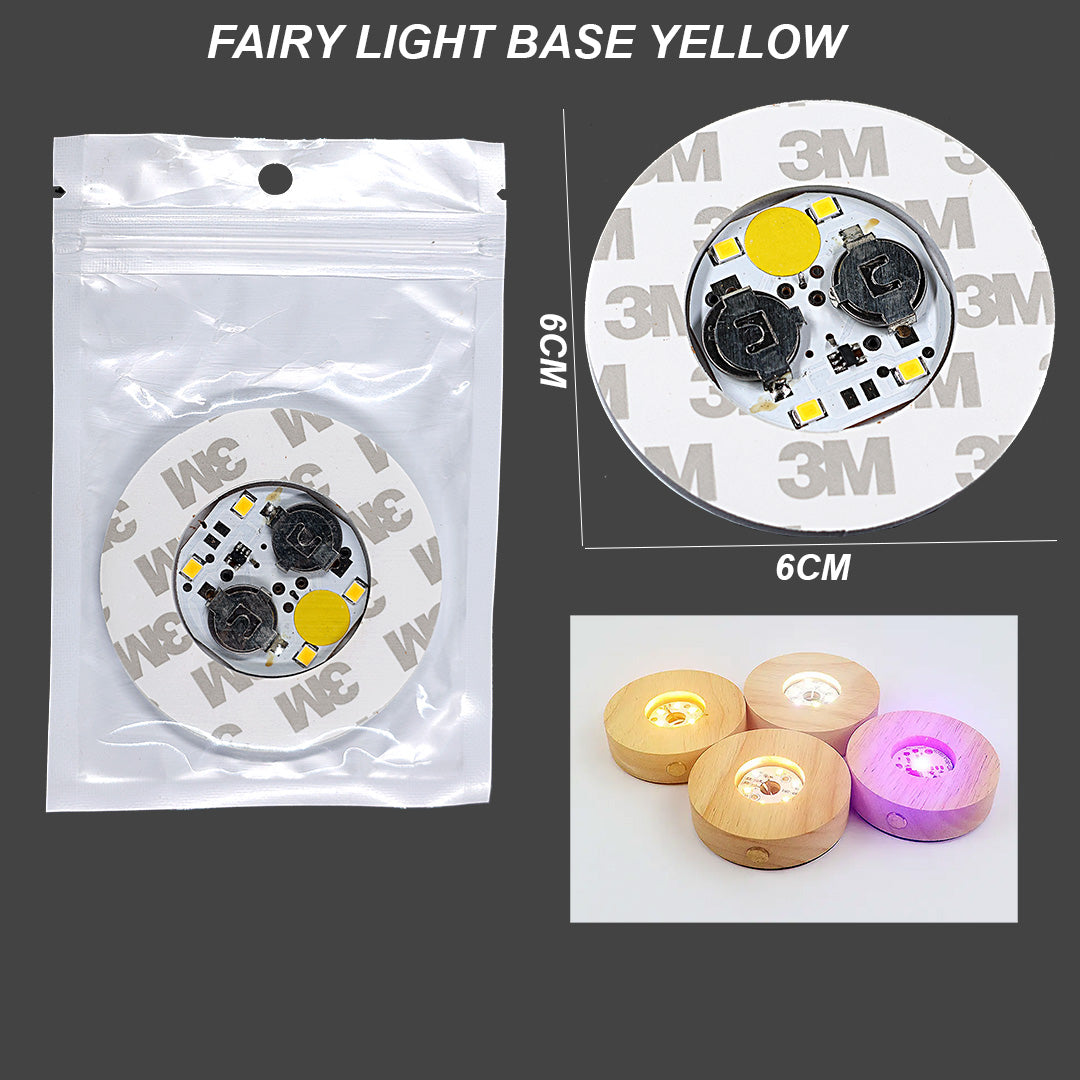 Fairy Light Base Yellow 6CM Round
