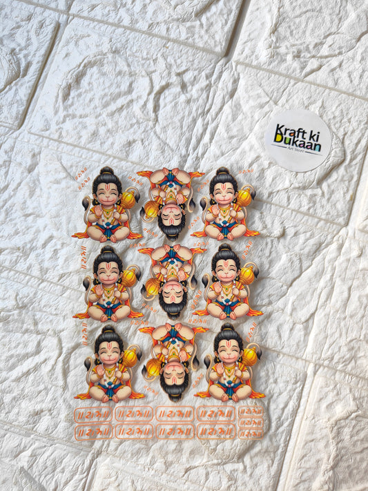 UV DTF peel-off sticker sheet with multiple cartoon female doll characters
