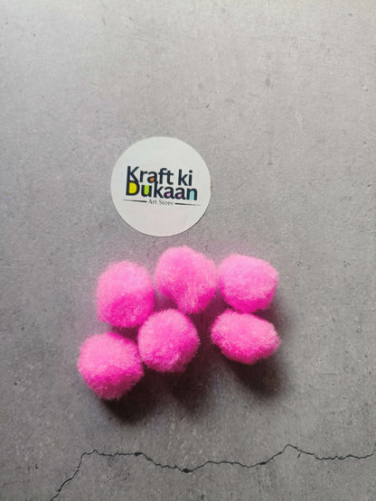 Light pink pom-pom balls, 2 cm fuzzy spheres, small craft balls for decor