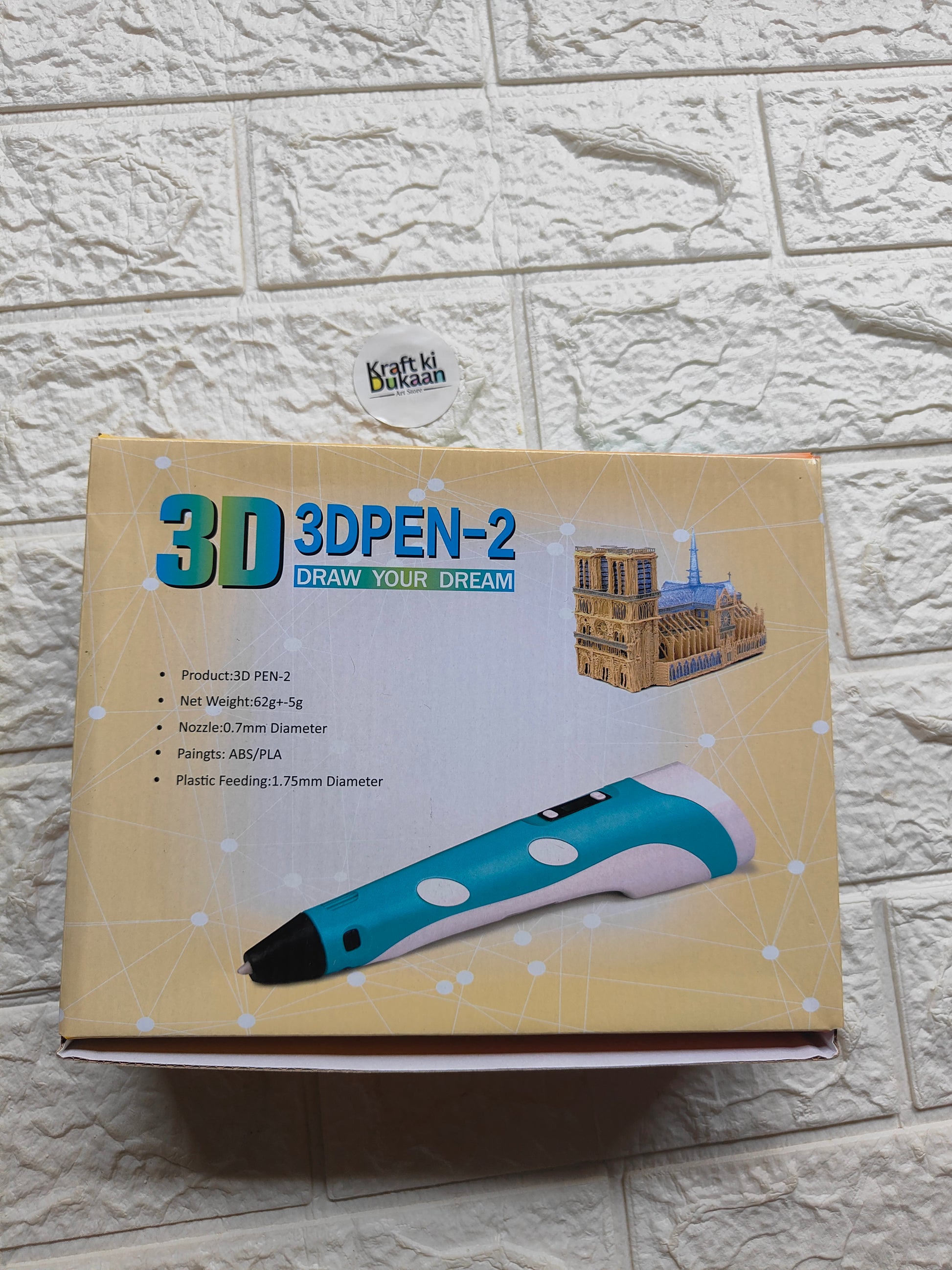3D pen kit retail box with blue and black pen photo