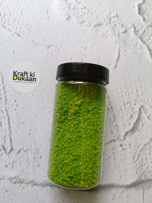Artificial Grass Powder, light green granular turf powder in 25g jar