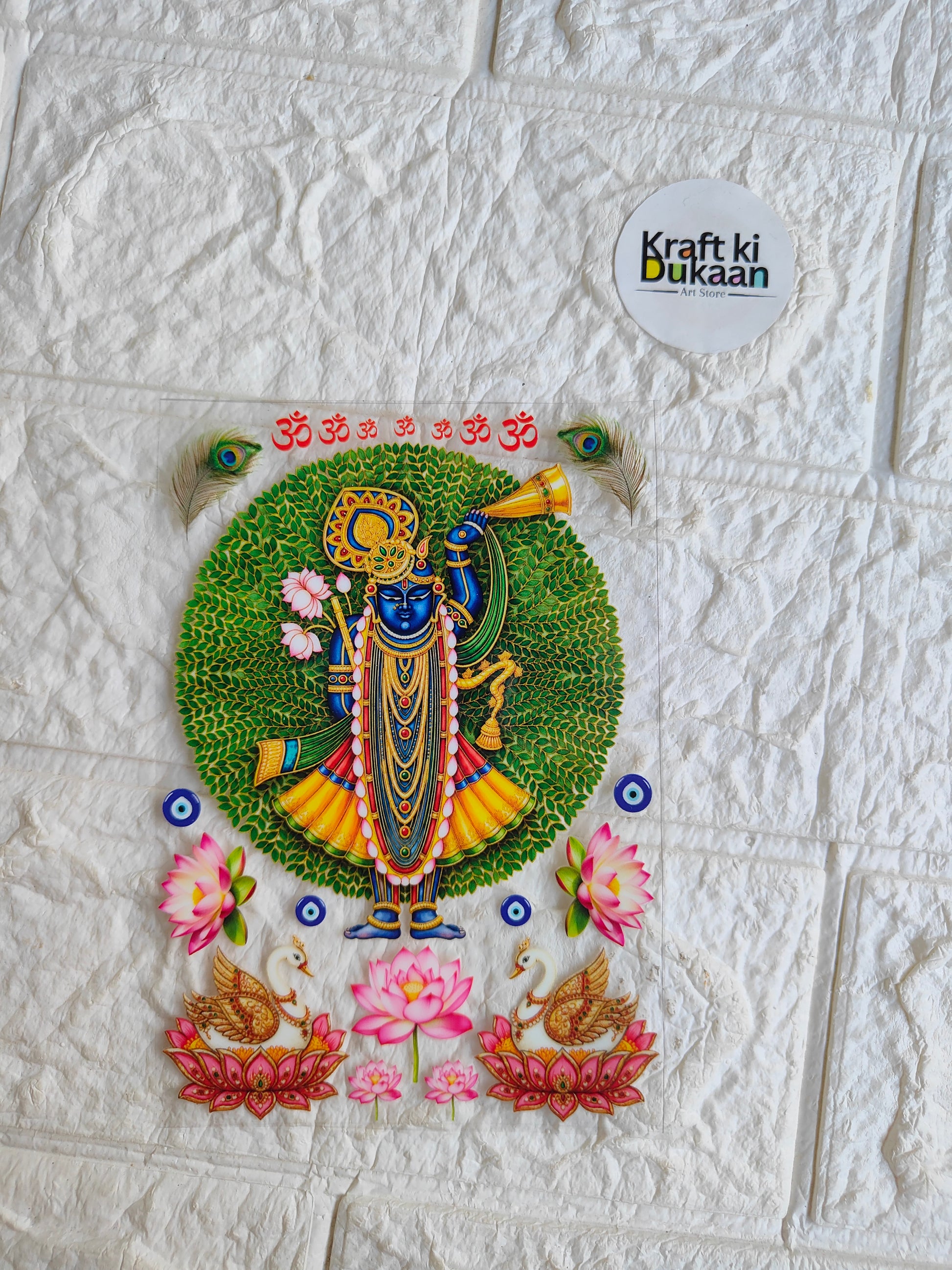 UV DTF peel-off sticker sheet with colorful floral deity artwork