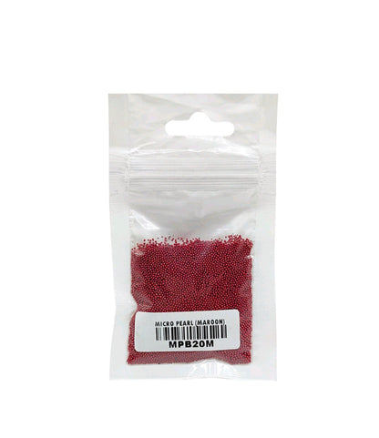 Maroon micro pearl beads in clear resealable bag, 20 g