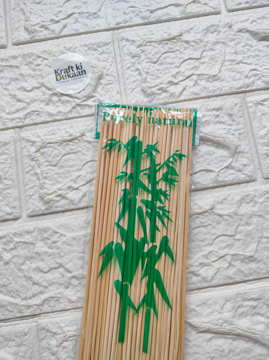 3mm bamboo chopsticks in plastic pack with green leaf print