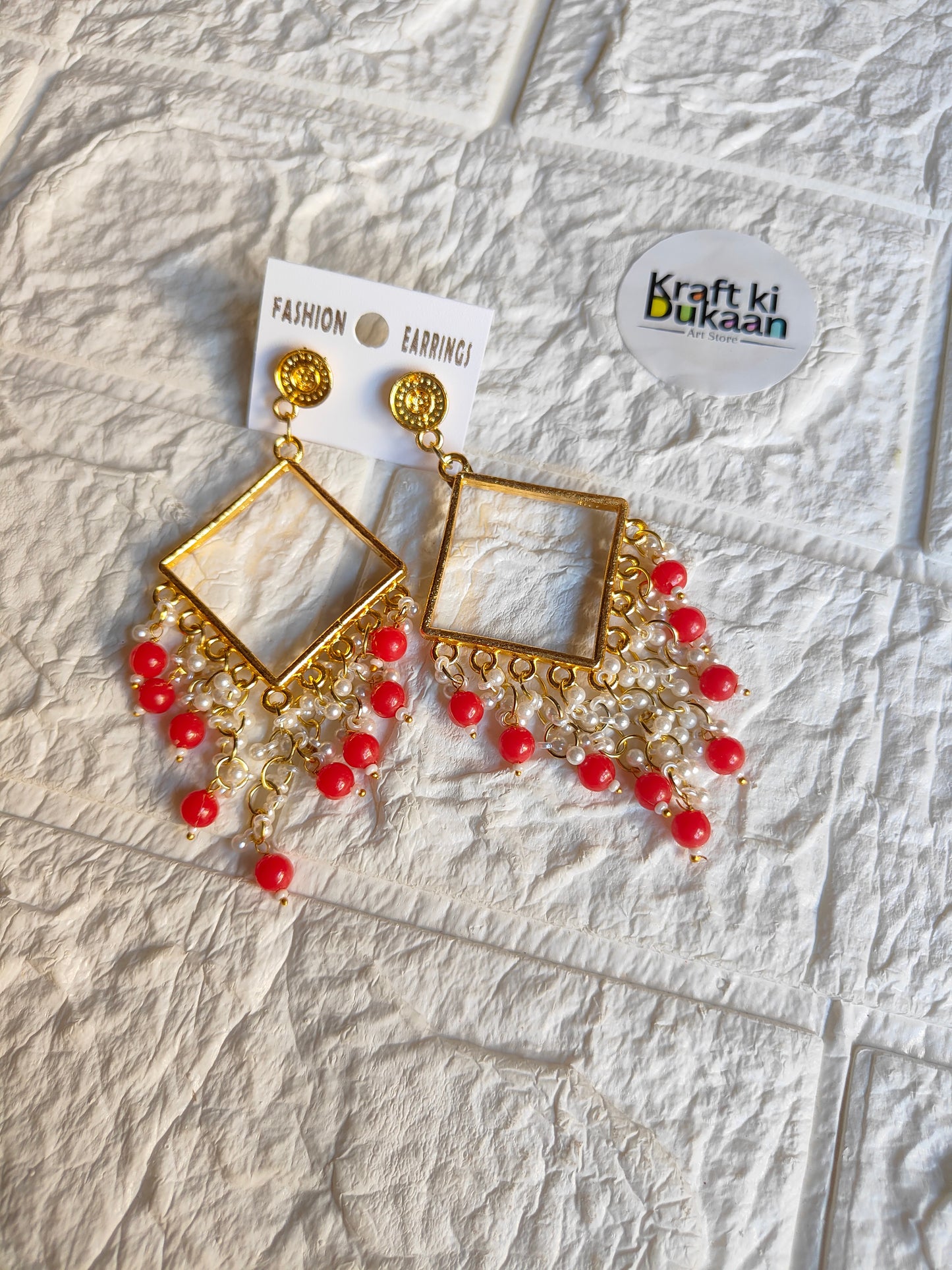 Premium Gold Colourful Long Jhumka